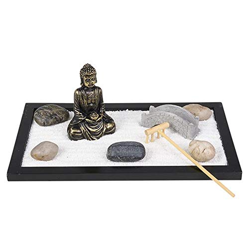ArtCreativity Mini Zen Garden with Buddha Statue, Rake, Sand, Bridge