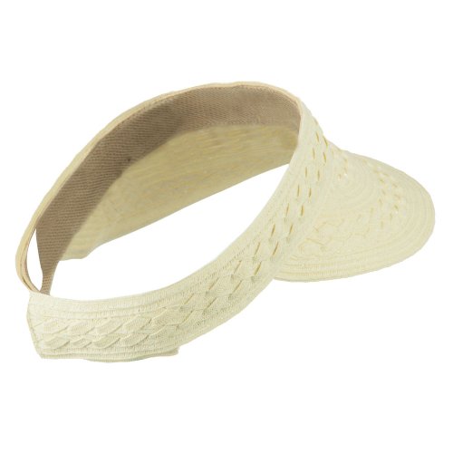 Toyo UPF 50+ Braided Designed Visor - Ivory OSFM