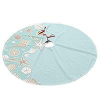 GULTMEE Christmas Tree Skirt 30", Thin Lines and Various Creative Seashells Beach Party Theme