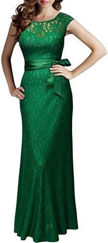 My Moment Women Deep V Lace Floral Sleeveless Bridesmaid Maxi Long Party Dress