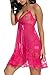 Avidlove Women Plues Lace Babydoll Strappy Lingerie Sexy Night Dress Rose Red