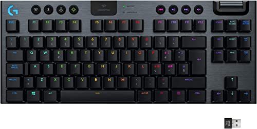 Logitech G 915 Lightspeed TKL Tenkeyless-Tastatur, kabellos, mechanisches Gaming-Profil, GL-Tactile Switches, LIGHTSYNC RGB, +40 Stunden Akkulaufzeit, Italienisch QWERTY - Schwarz