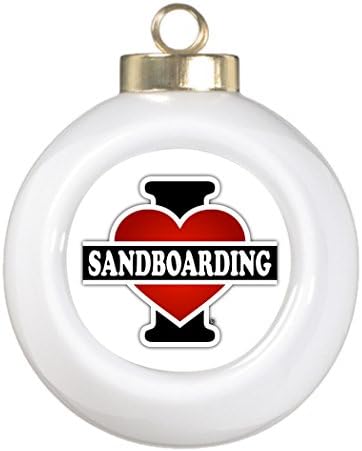 Xmas Trees Decorated I Love Sandboarding Family Christmas Ball Ornaments