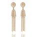 Luxurious Long Hanging Metallic Dangle Tassel Drop Earrings