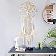 BWVV Tree of Life Dream Catcher, Macrame Wall Hanging Bohemian Large Macrame Dream Catcher Handmade Woven Boho Nursery Decor Wall Decorations Home Bedroom Room Wall Decor(Leaf)