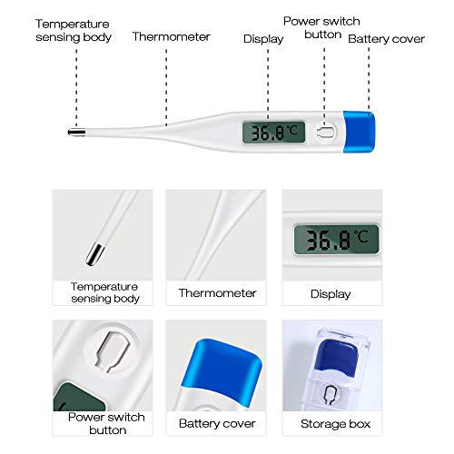 Leepesx Digital Thermometer Electronic Temperature Measurement Mercury