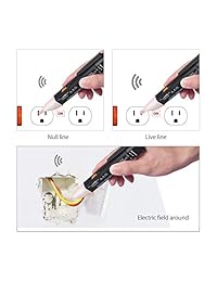 Comprobador de voltaje sin contacto, bolígrafo con detector de voltaje eléctrico de visión negra, sensibilidad ajustable, rango 24 V 600 V, con luz LED indicativa y modo de alarma Live Null alambre de juicio