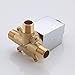 KES BRASS Shower Faucet Body Valve and SOLID Stainless Steel Trim Square Concealed Replacement for Bathroom Showering System, Polished Chrome L6711
