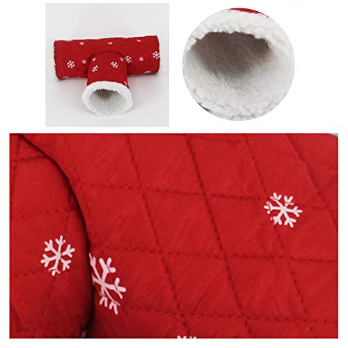 DENTRUN 3 Way Hamster Tunnel Toy Collapsible Cartoon Hideout Bed Nest House Tubes,Playing Hut Gerbil Rat Guinea Pig Chinchilla Squirrel Rabbits,Small Animals Stock, Premium Warm Channel - Thumbnail 3