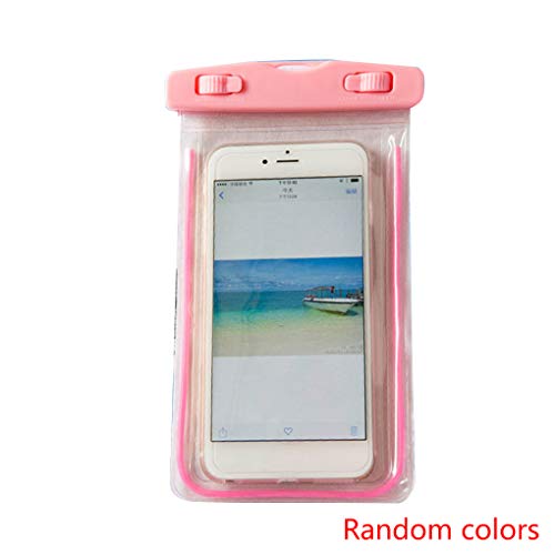 OmkuwlQ Universal Luminous Waterproof Smartphone Case Responsive Underwater Dry Pouch Bag Random Color