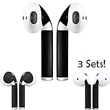 AirPod Skins Stylish and Protective Wraps - Total Coverage + Minimal Style Bundle - 3 Pairs (Matte Black)