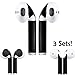 AirPod Skins Stylish and Protective Wraps - Total Coverage + Minimal Style Bundle - 3 Pairs (Matte Black)