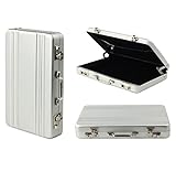 Riipoo(TM) Fashion New Mini Code Case Aluminum Business Card Holder Name Card Holder Case, Product Material 0.6mm Aluminum (Silver)