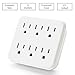 [3 Pack] BESTTEN 6-Outlet Extender, Grounded Wall Adapter, Multi Outlet Wall Plug, 3-Prong, 15A/125V/1875W, White