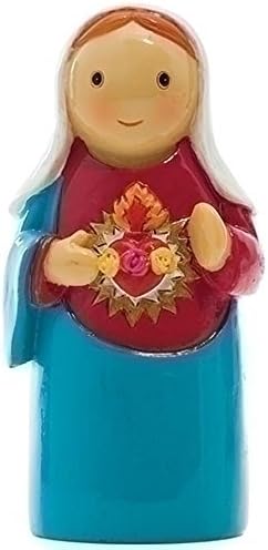 3.25" IMMACULATE HEART OF MARY STATUE. RELIGIOUS SAINT FIGURINE.