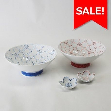 Hasami Sakura couple rice bowls and chopstick rests 44713