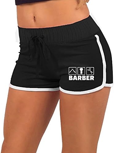 Sports Summer Womens I'm A Barber Casual Sports Shorts Athletic Elastic Waist Medium