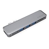 dodocool USB C Hub Adapter for MacBook Air 2018, MacBook Pro 2018/2017/2016, Dual Type C Hub with 4K HDMI, SD/TF Card Reader, 100W Power Delivery, 40Gbps Thunderbolt 3 and 3 USB 3.0 Ports (Light Gray)