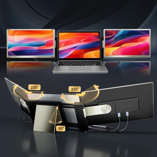 Teamgee Portable Monitor for All Laptops, 15.6" 1080P FHD IPS 120% sRGB, 235° Rotation, Detachable, Plug & Play, Compatible with Windows/Mac/Chrome/PC