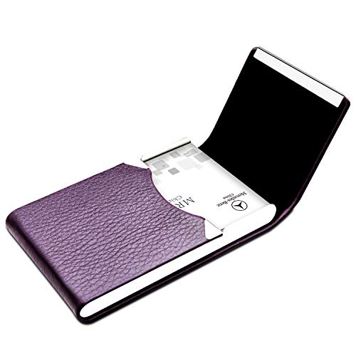 image for Padike PU Leather Business Card Holder for Women Slim Pocket Business 