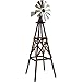 Leigh Country TX93485 Char-Log Rustic 9ft Wooden Windmill As Decoration For Hobby Farm, Vegetable Garden, Suburban Yard, Sprawling Ranch, Galvanized Steel Head, 38