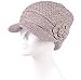 MIRMARU Women's Winter Cable Knitted Beret Visor Beanie Hat with Scrunchy.