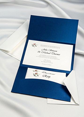 Horizon Pocket Folder Invitation Kit - Royal Blue - Pack of 20