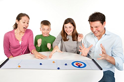 Tabletop Curling Game-Compact Curling Board Game,Mini Table Games for Family, School, Office or Travel Play
