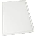Winco Heavy-Duty Plastic Cutting Board with Groove, 12" x 18" x 1/2", White