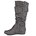 Brinley Co Women's Augusta-02wc Slouch Boot, Grey Wide Calf, 9 M US