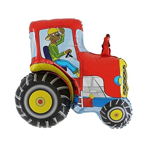 Toyland® 78cm (31") Red Tractor Shaped Foil Balloon - Children's Party Decorations