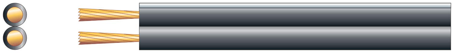 Mercury | High Quality Oxygen Free Speaker Cable | 2 x 42 Strand | Black Sheath | 100m Drum