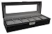 Sorbus Watch Box 6 Mens Black Leather Display Plexi Glass Top Jewelry Case Organizer