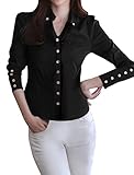 Allegra K Women Long Sleeve Button Decor Cuffs Shirt