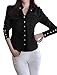 Allegra K Women Point Collar Long Sleeve Button Decor Cuffs Shirt
