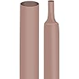 XHF 1/2 Inch 4Ft 3:1 Waterproof Heat Shrink Tubing Roll Marine Grade Adhesive Lined Heat Shrink Tube, Insulation Sealing Oil-Proof Wear-Resistant Brown
