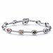 Caperci White Gold Plated Diamond Accent Multi Gemstone Tennis Bracelet for Women, 7.25