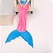BATTOP Pink Mermaid Tail Super Soft Blanket Crystal Velvet Lovely Gift for kids (Child, Pink)
