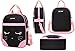Cute Cat Face Bow Diamond Bling Waterproof Pink School Backpack Girls Lunch bags (Black)