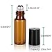 Olilia 5ml Amber Glass Essential Oils Roller Bottles with Stainless Steel Ball 12 Pack, Essential Oils Key included
