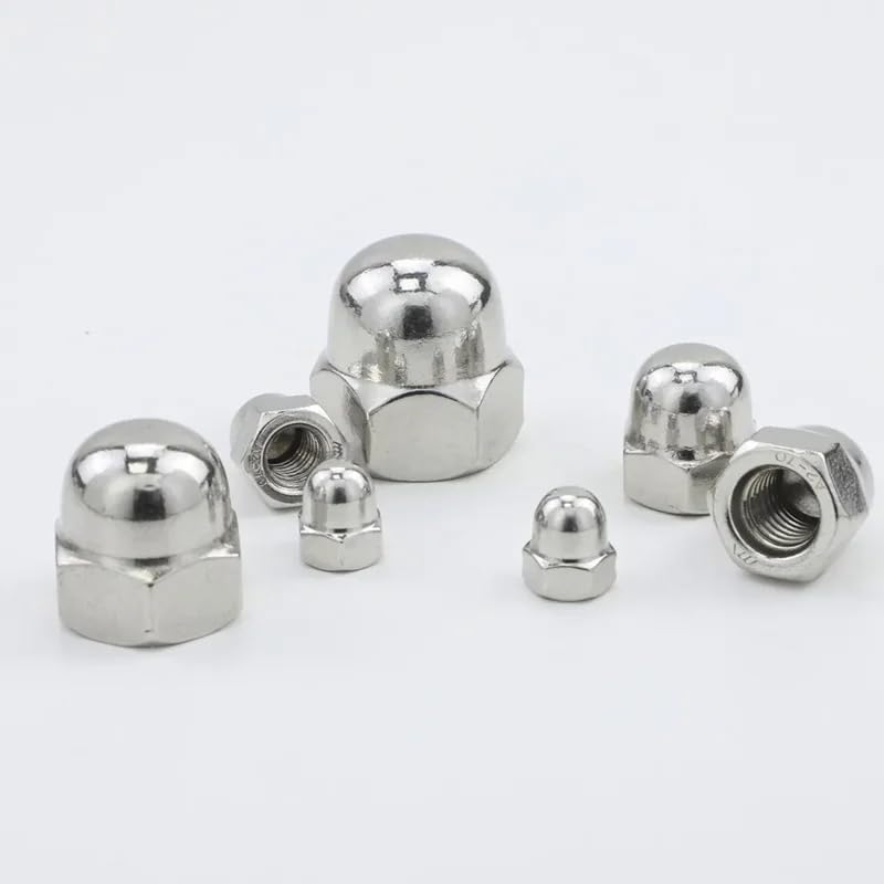 Premium Stainless Steel Fasteners Dome Nuts DIN1587 with Stainless Steel Finish and Hex Acorn Cap Nuts for M3,M4,M5,M6,M8,M10 Screws and Bolts(Pack of 6) (M10)