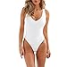 Antopmen Women's V Neck Backless Bodysuit