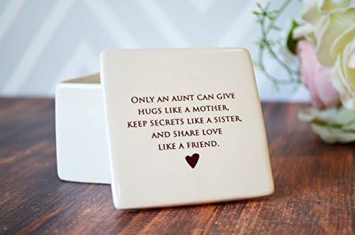 SHIPS FAST - Aunt Gift - Deep Square Keepsake Box - Only an aunt can give hugs like a mother, keep secrets like a sister and share love and share love like a friend.