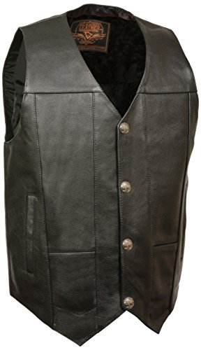 Milwaukee Men's Plain Side Vest with Buffalo Snaps (Black, 4X-Large)