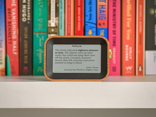 Author Clock – Literary Clock that Tells Time Using Book Quotes | Unique Gift for Book Lovers | New Quote Every Minute | Vol 1, Small
