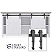 SMARTSTANDARD 6FT Mini Sliding Barn Door Hardware Track Kit -Super Smoothly and Quietly -for Double Opening Cabinet, TV Stand, Closet, Window -Fit 18