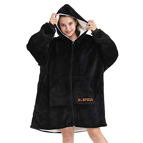 SLEPZON Blanket Hoodie Oversized Wearable Blanket Deep Pockets