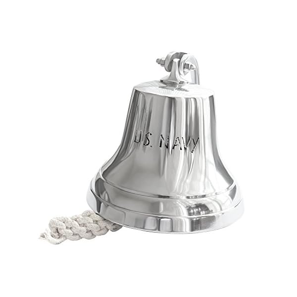 Nautical-Ship-Bell-US-Navy-Engraved-Aluminum-Silver-Home-Decor-and-Kitchen-Bell