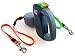 WIGZI - 2025 Enhanced Edition - Dual (2) Dog Retractable Leash, Auto-Untangles, Supports Up To 50lb Dogs, 10ft Distance Each Dog, Color-Coded Control, Reflective Leads, Waterproof, Gray Color