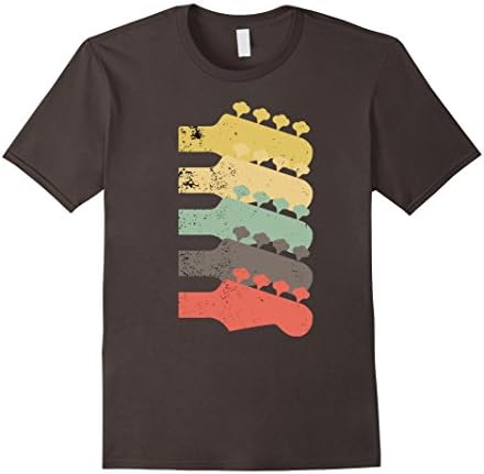 Mens Vintage Electric Bass Guitar Necks T-Shirt Medium Asphalt